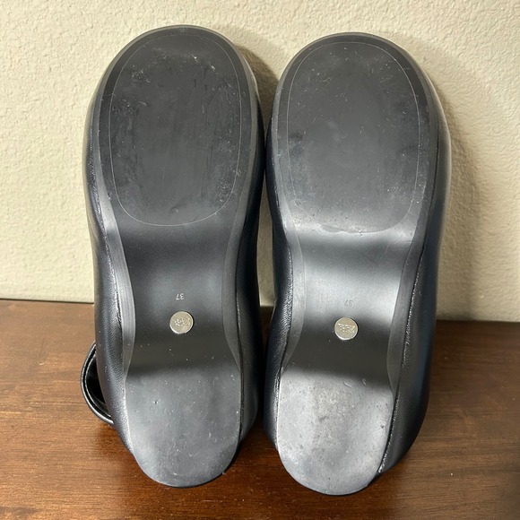 ZARA Shoes EU 37 US 7 Elegant Black Leather Slingback Clog Wedge Modern Minimal - Picture 9 of 9